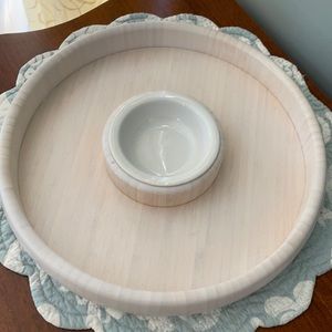 Chip & dip/snack bamboo tray.